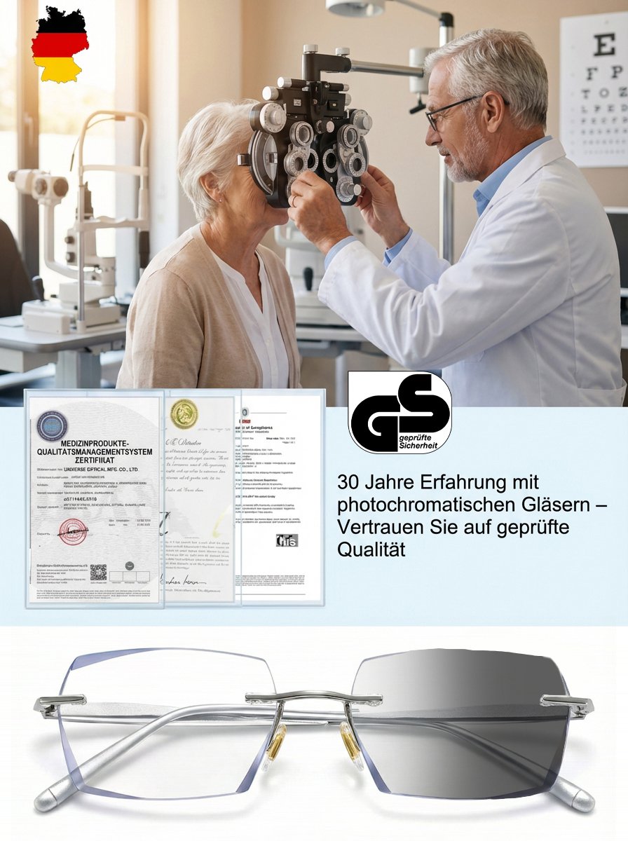 【 Kein Sehtest nötig】Intelligente selbsttönende Lesebrille
