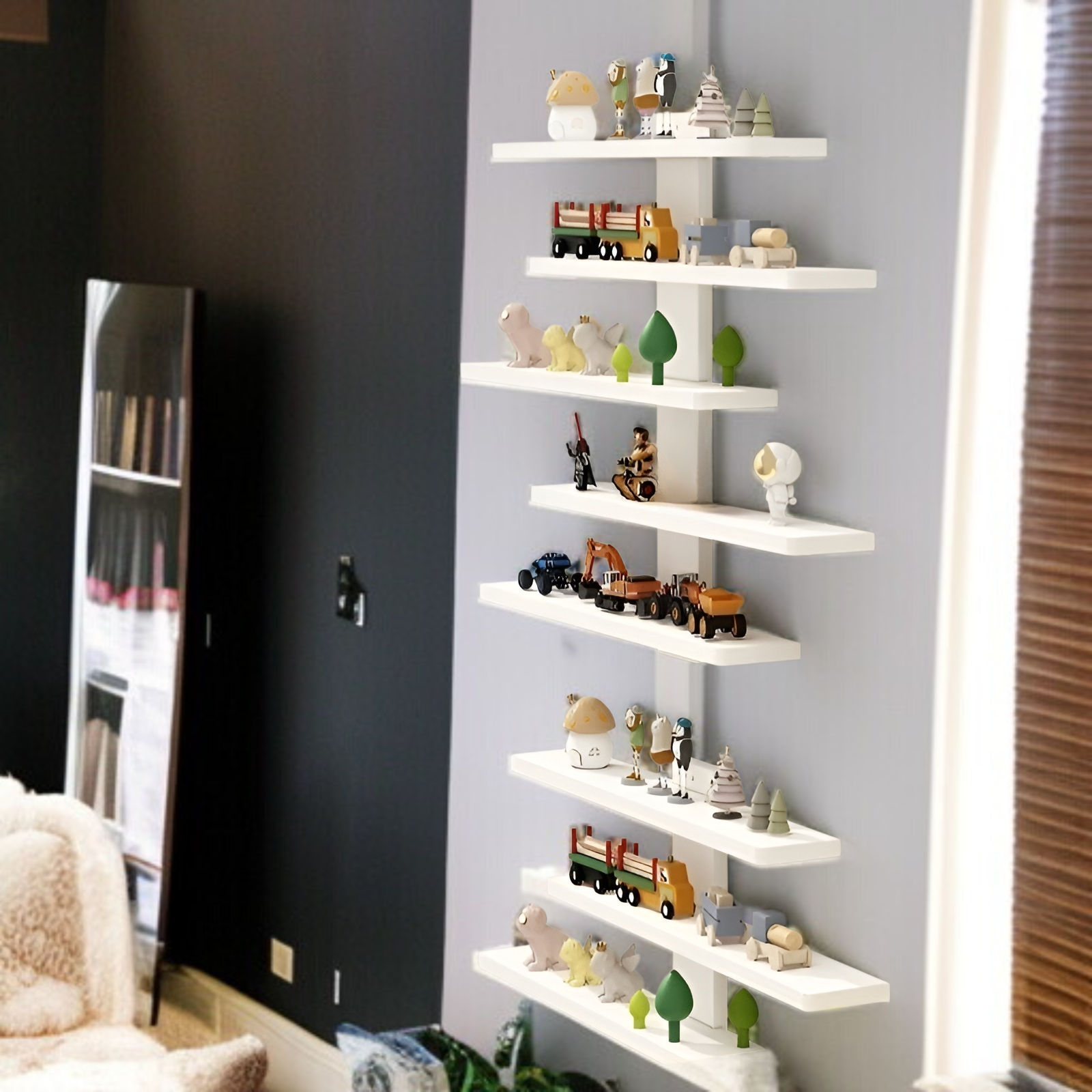 小物とおもちゃを整理できる壁掛けラック