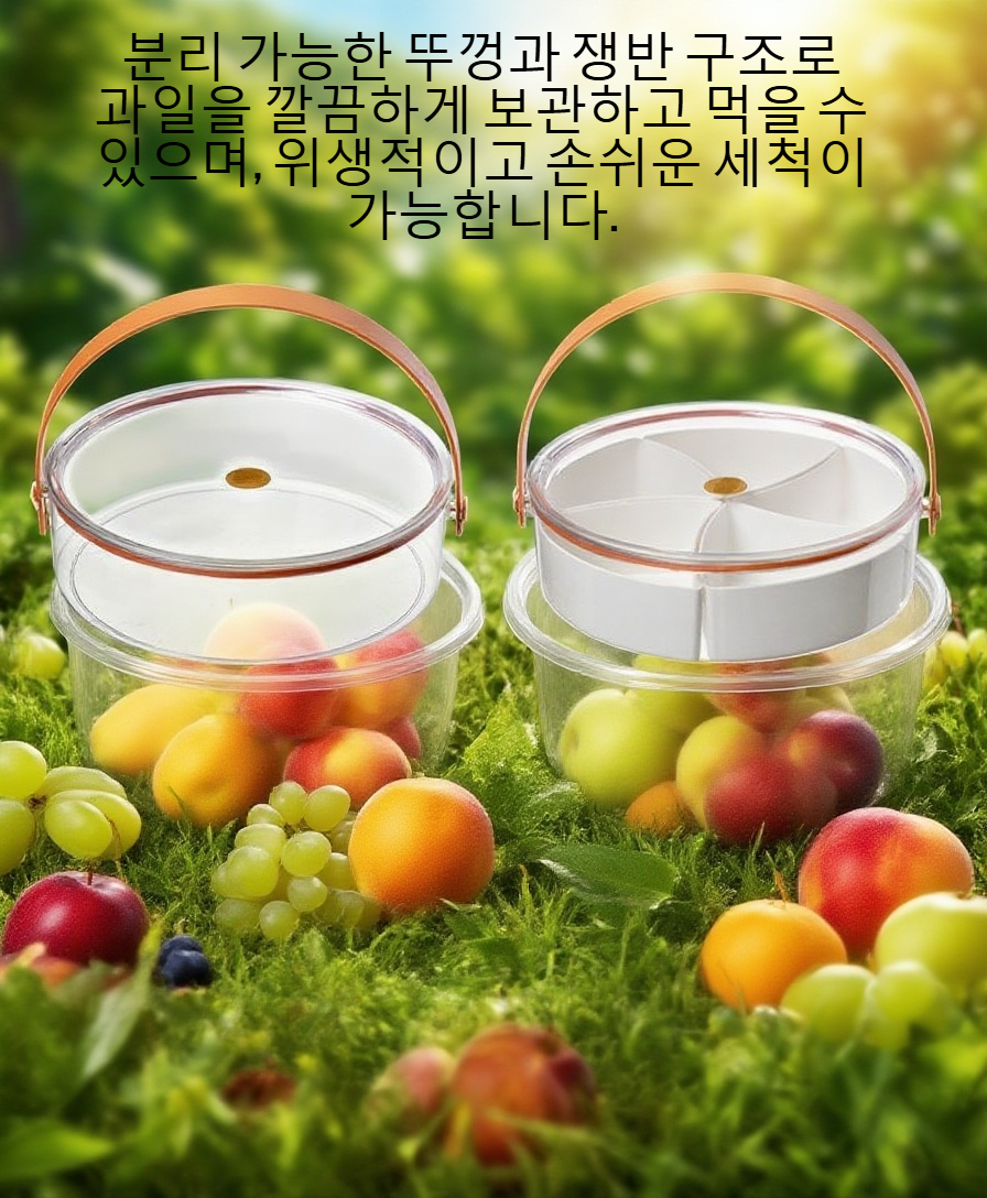 과일이 담긴 뚜껑 분리형 쟁반