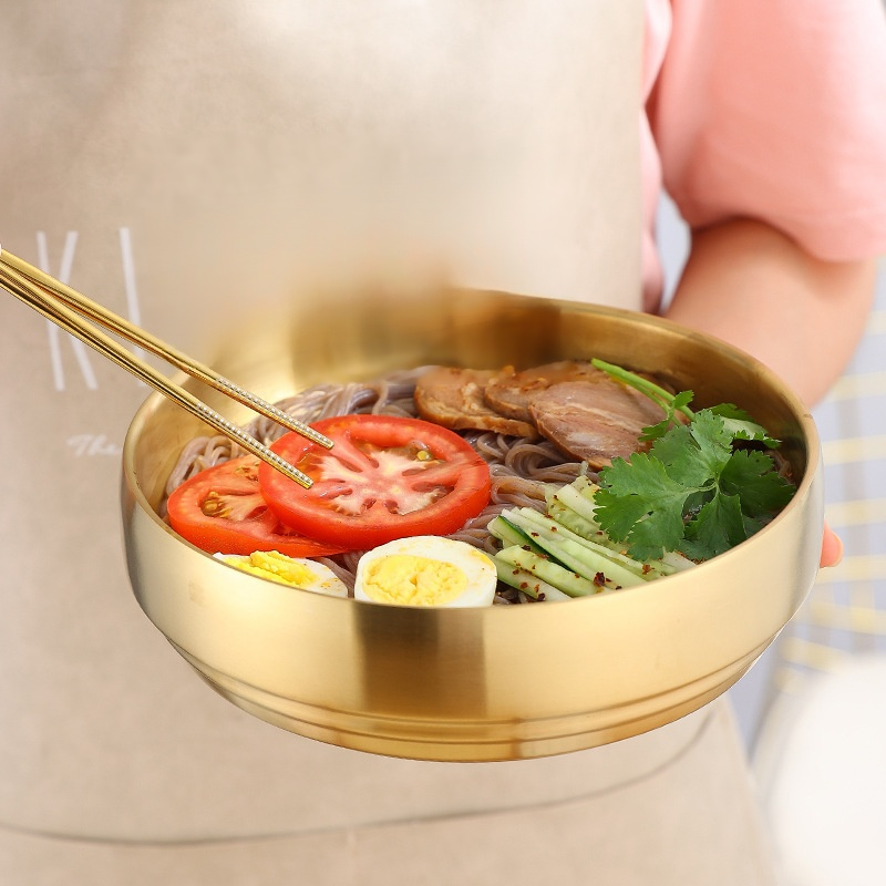 ステンレス二重冷麺ボウル