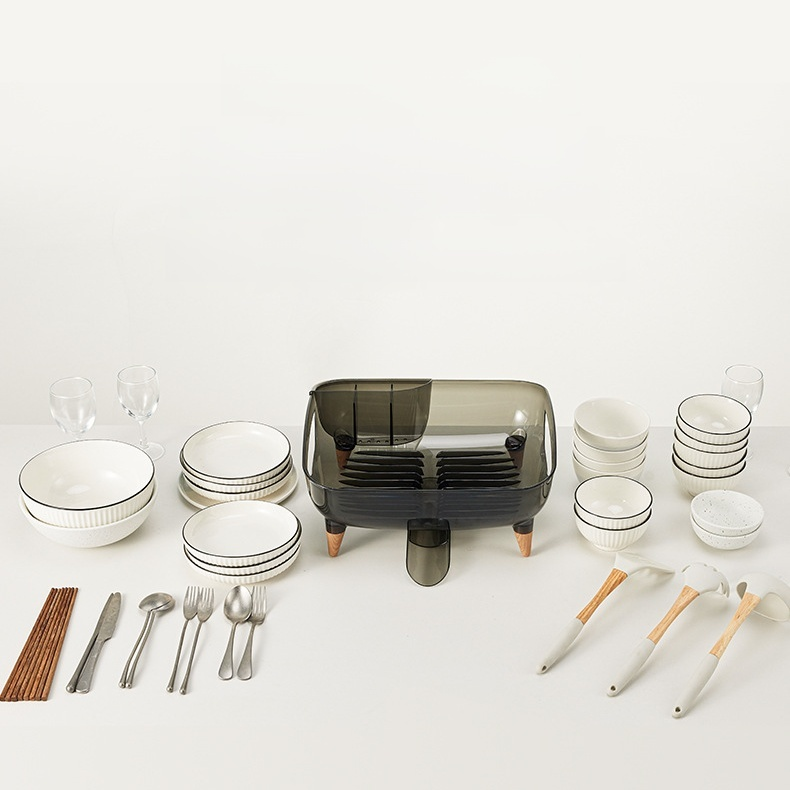 일본식 다용도 그릇선반 플라스틱 수납함 싱크대 수납선반 물빠짐 그릇선반 파티션 수납 그릇 접시 그릇 바구니