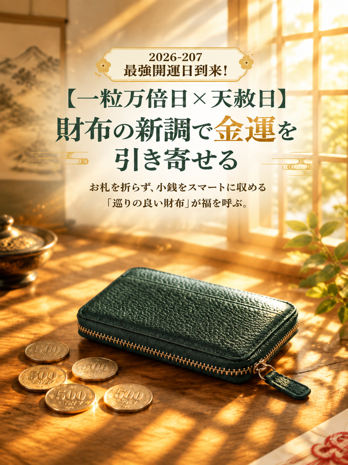 【姫路レザー】開運超軽量風琴マチ財布