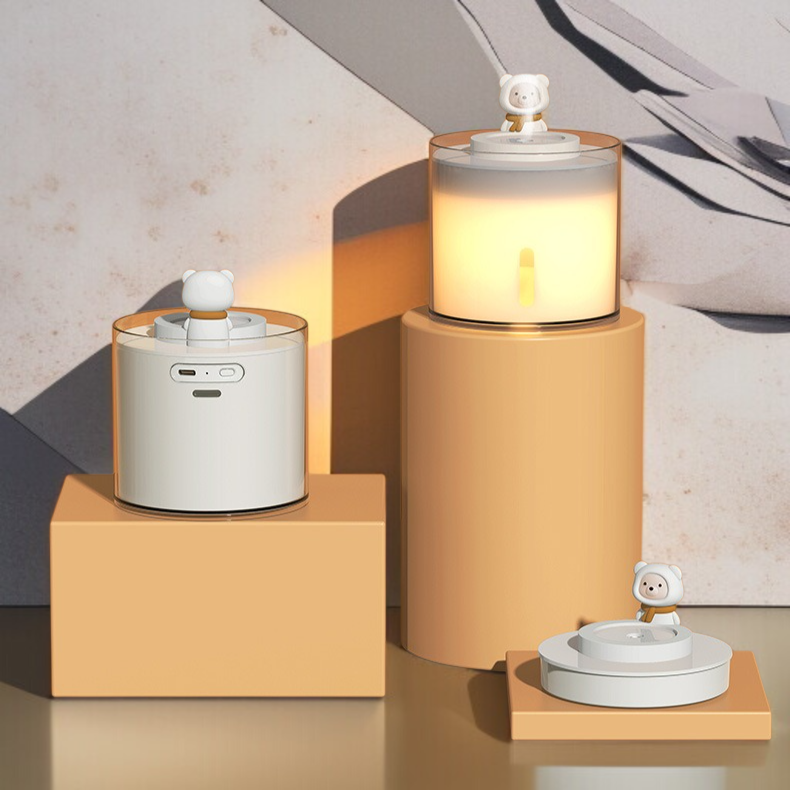 Small Home Humidifier White Bear Cute Mood Lamp Aroma Diffuser