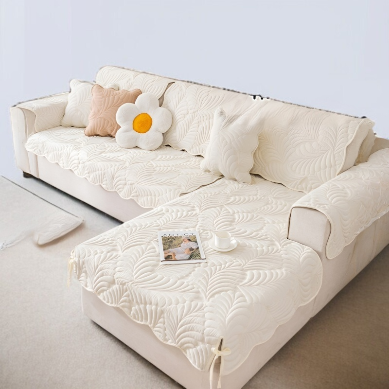 워싱 면 소파 쿠션 방진 미끄럼 방지 커버 소파 커버 크림색 방석 소파 쿠션