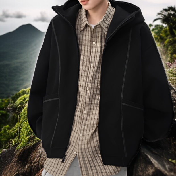 アメリカのヘビーウェイトストリートカーディガンセータージャケット春と秋ルーズカップルジッパートップカジュアルジャケットトレンド