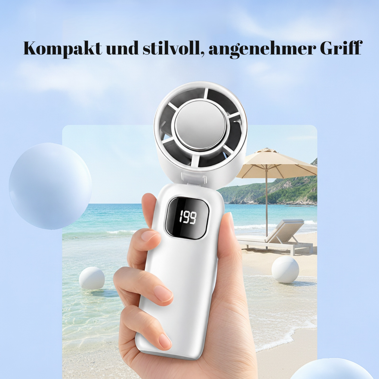 Handgehaltener Kühlventilator mit Turbine und Halbleiter-Eiskompression, tragbarer Mi-Ventilator