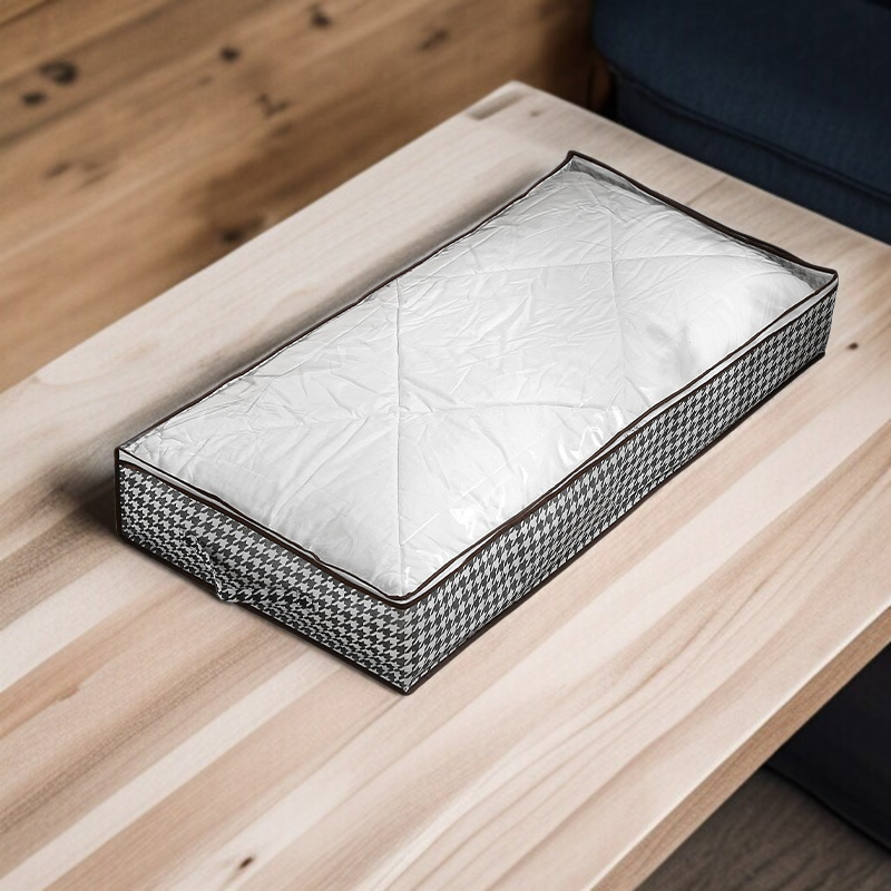 침대 밑 이불 수납함 방진 부직포 수납 파우치 대용량 이불 주머니 수납함 투명 옷 수납함