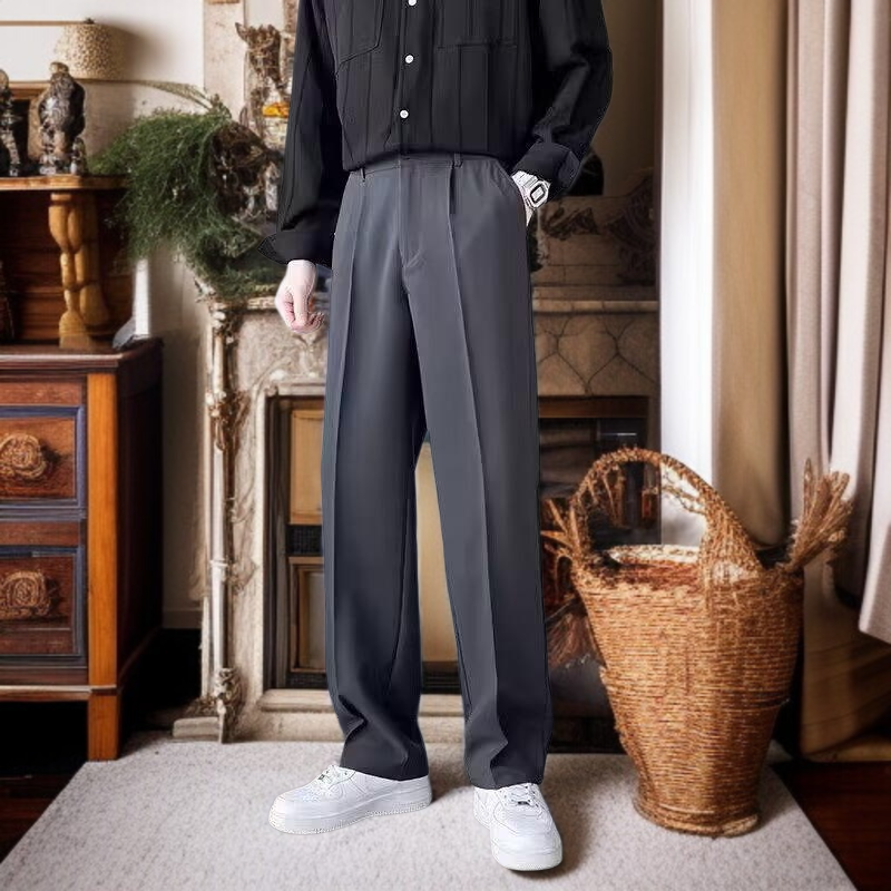 툭툭 캐주얼 정장바지 남성 일자핏 박시 트렌드 스트릿폭풍 남성 정장 바지 봄 패션