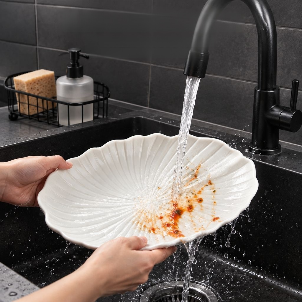 Edler Fischservierteller aus reinweißer Keramik