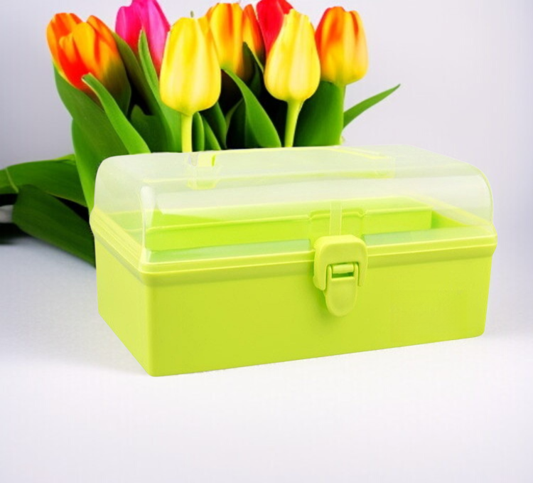 Plastic Double Layer Medicine Box for Home Use