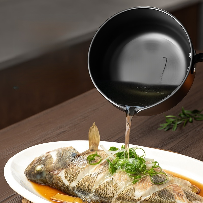 手工鍛造無塗層潑油小鍋