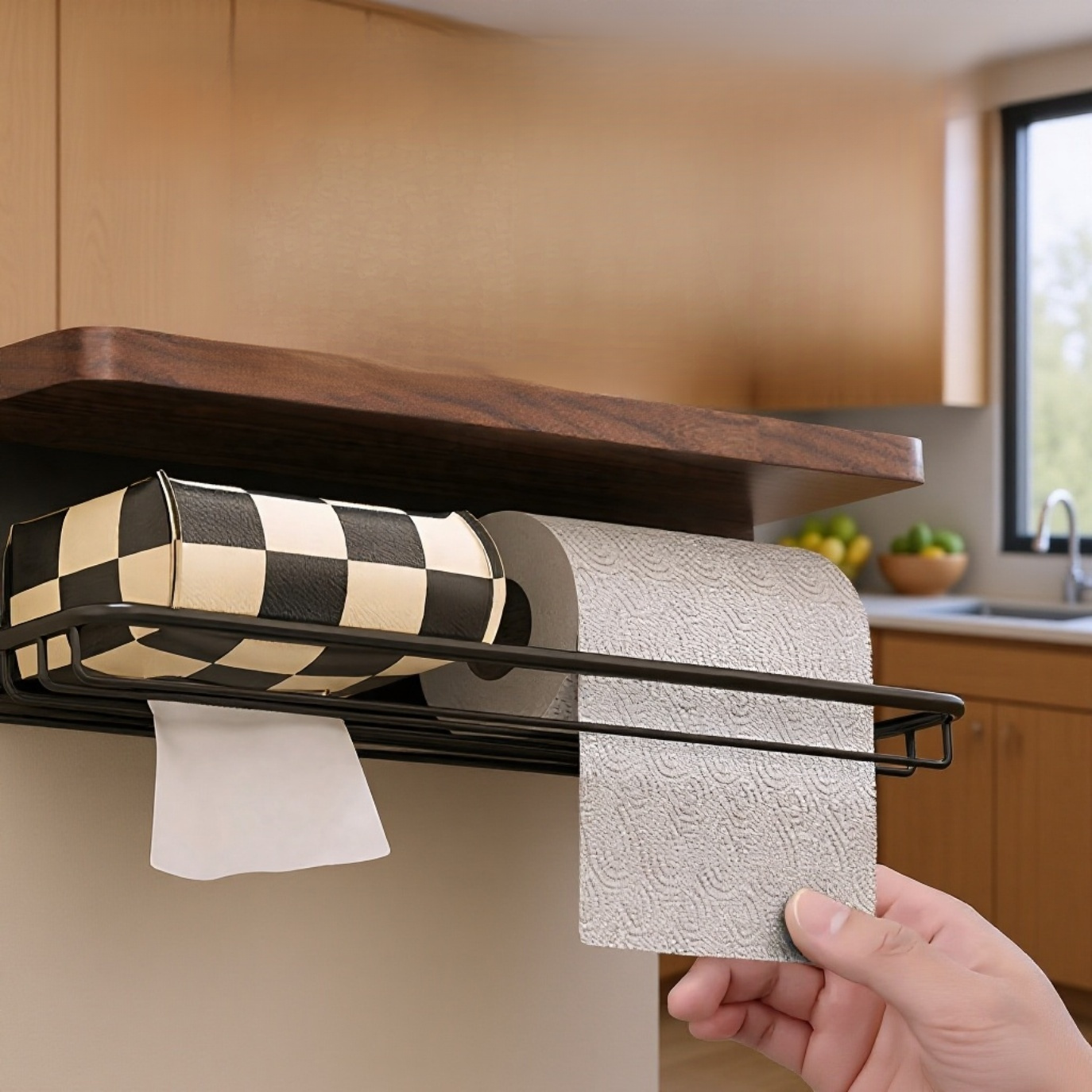 월넛 욕실 티슈 박스