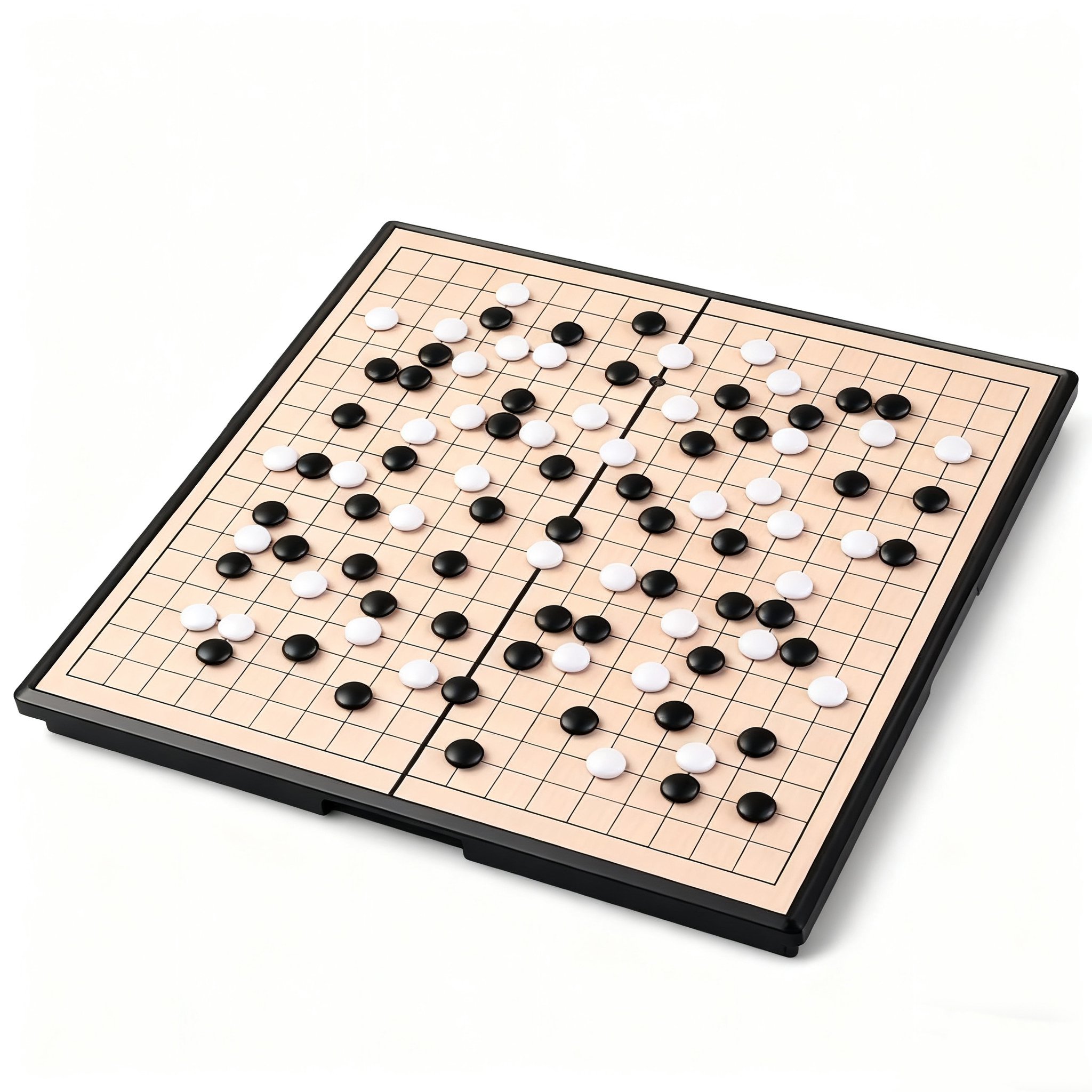 Detail magnetických kamenů Gomoku na hrací desce