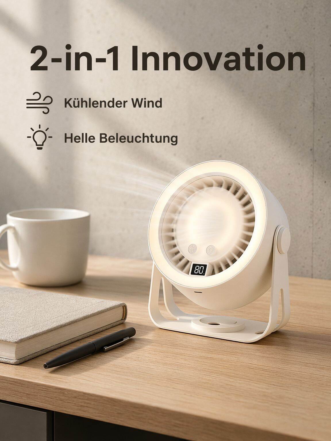 Intelligenter Fernbedienungs-Deckenventilator mit Beleuchtung, 2-in-1 Ventilator