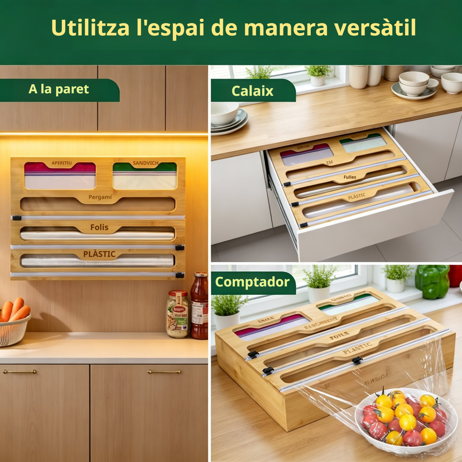 Tallador de paper d'alumini i film fresc de bambú