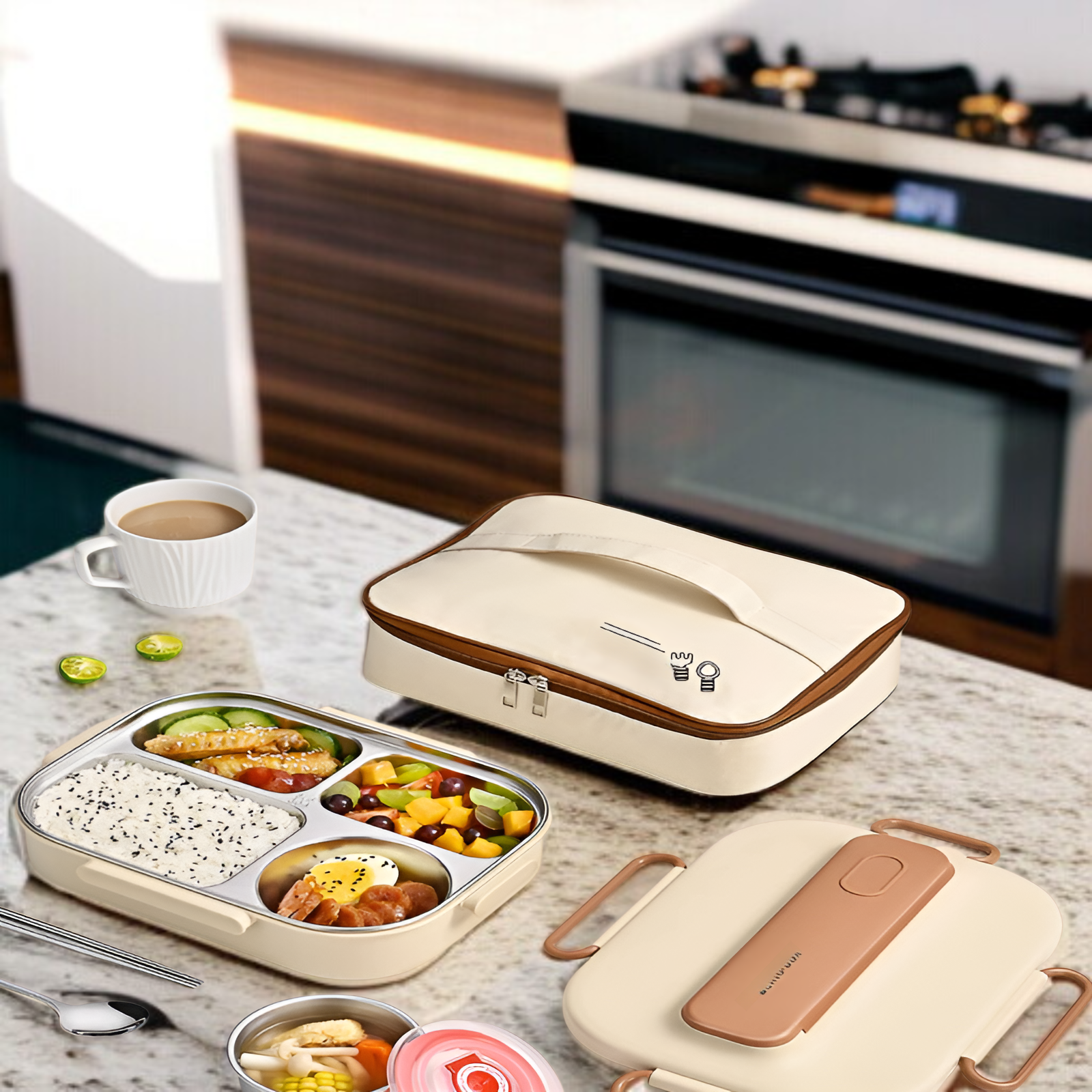 Isolierte Edelstahl-Lunchbox für Schüler, passt ins Schließfach