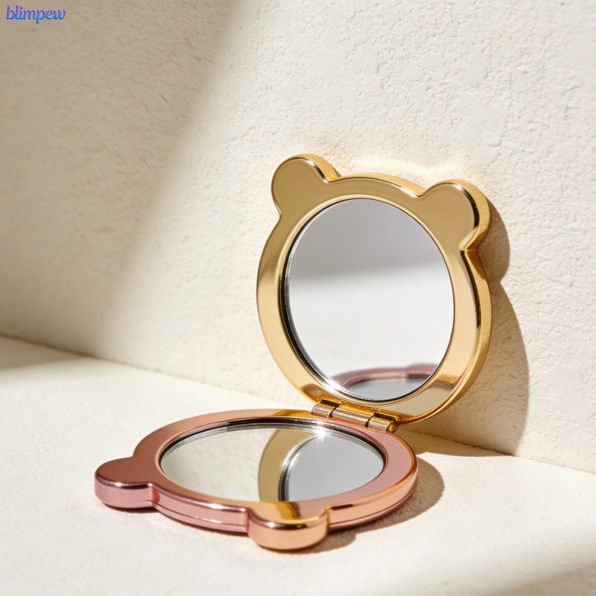 Set of 5 folding makeup mirrors displayed on a vanity table