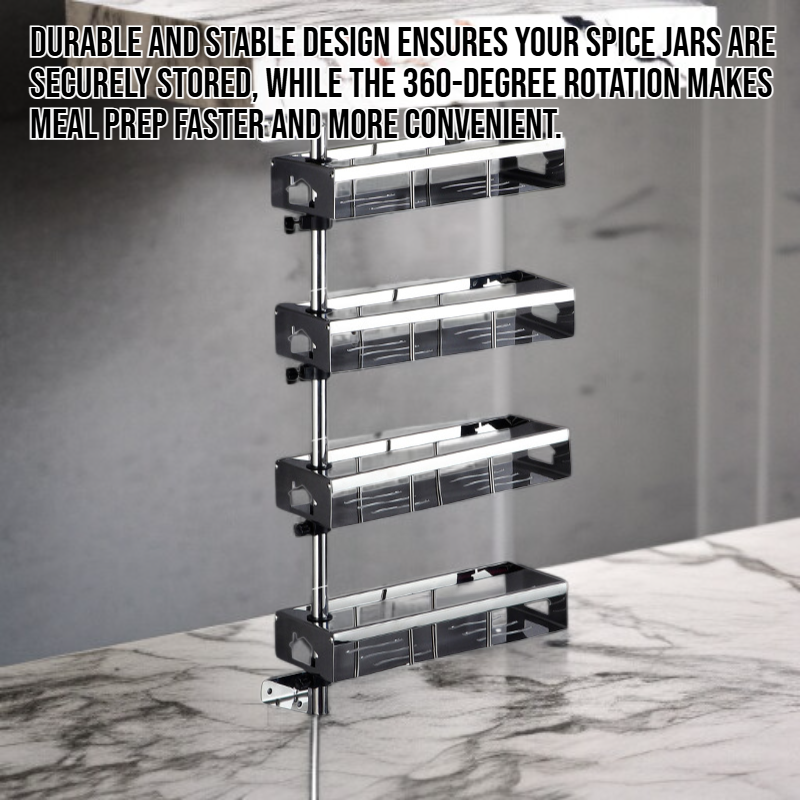 Kitchen rotating multi-layer spice rack