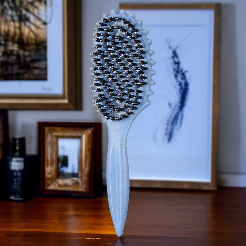 Lockenbürste mit Wildschweinborsten, Skelettbürste, Styling- und Massagebürste