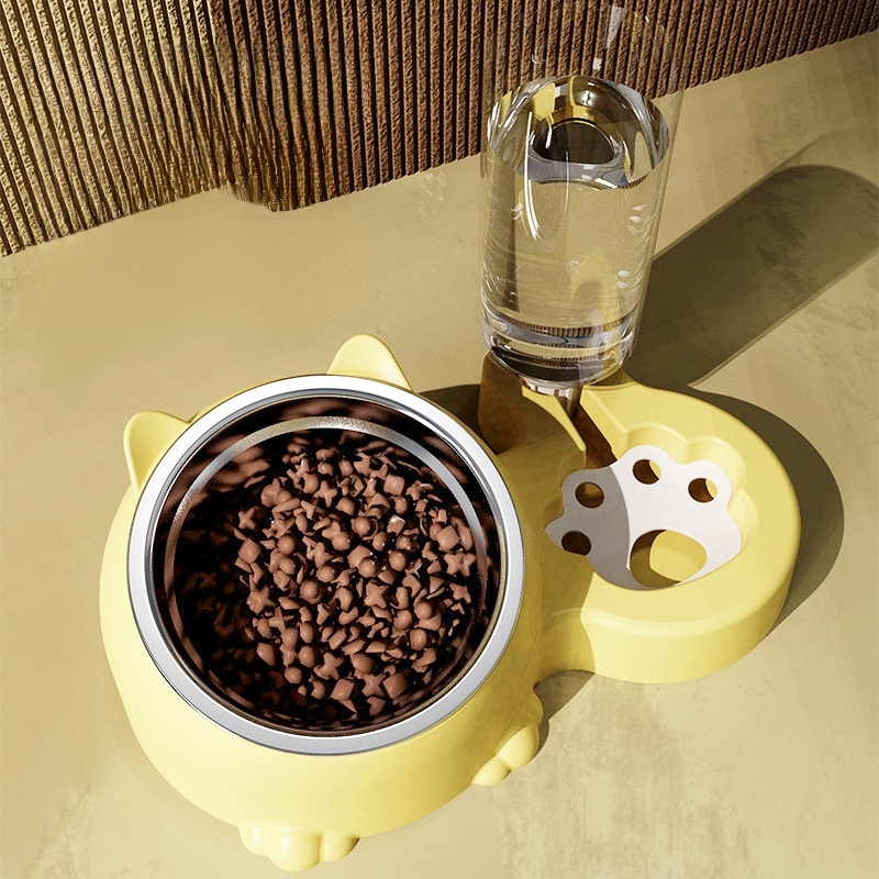 강아지 밥그릇 고양이 밥그릇 이중 식기 반려동물 물그릇 테디 블루 고양이 강아지 사료 그릇