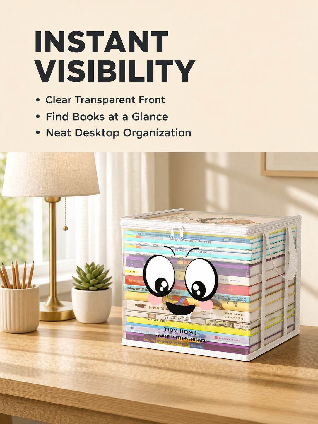 Transparent Dustproof Book Storage Bag Desktop Bookshelf Organizer