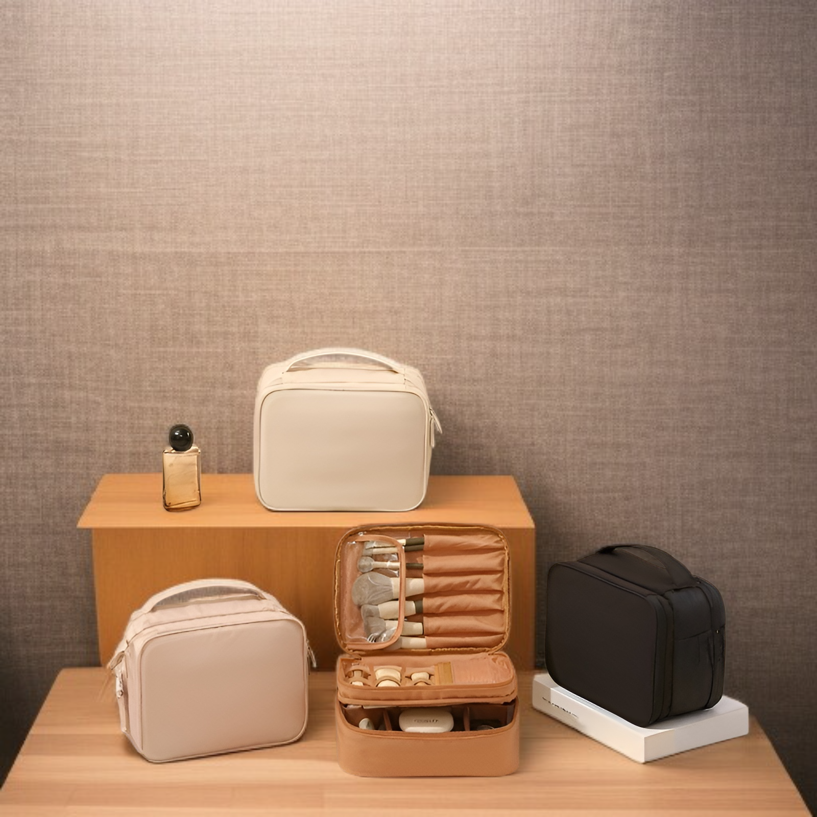 Organizador de maquillaje de gran capacidad para viajes