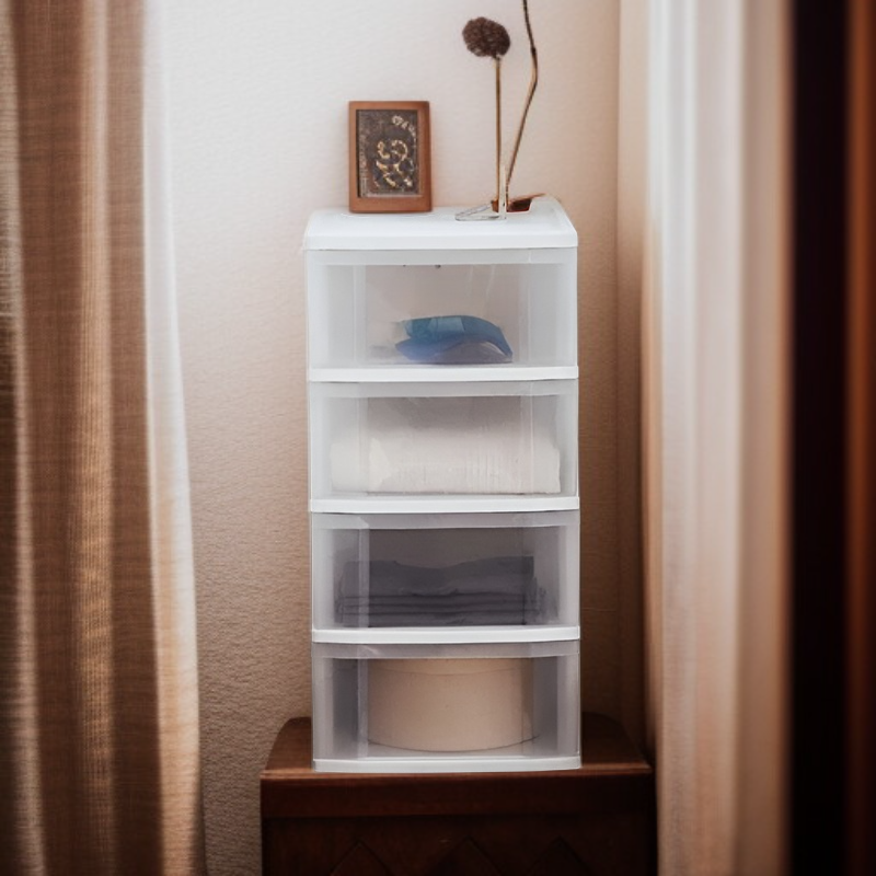 Caja de almacenamiento de plástico con cajones transparente para zapatos y ropa interior