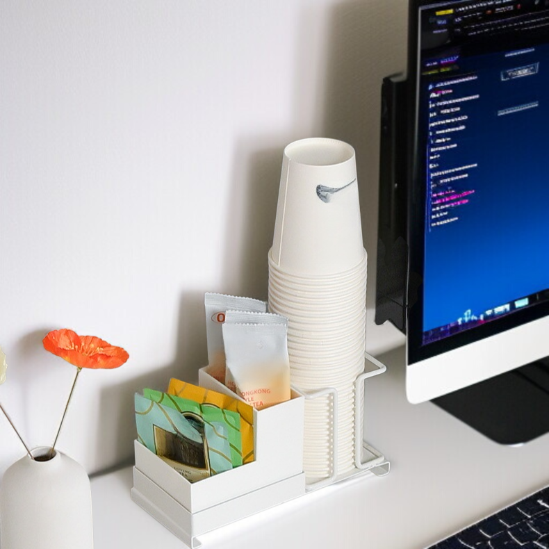 Home Bar Tischplatte Organizer Einwegbecher Fach Tee Box Kaffee Zucker Bar Teebeutel Organizer