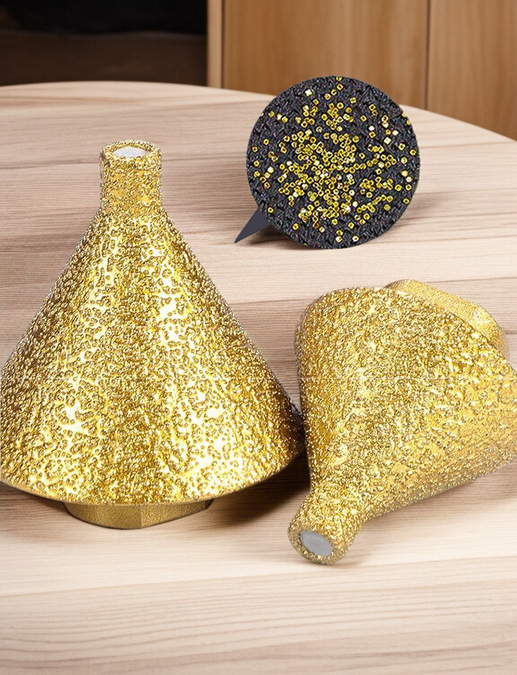 石タイル穴あけビットの使用例