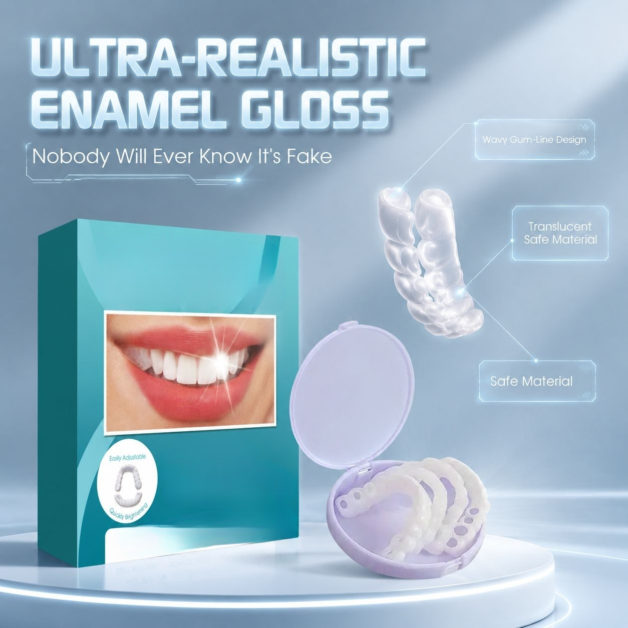 Clip-on Denture Teeth, Natural Look Temporary Repair