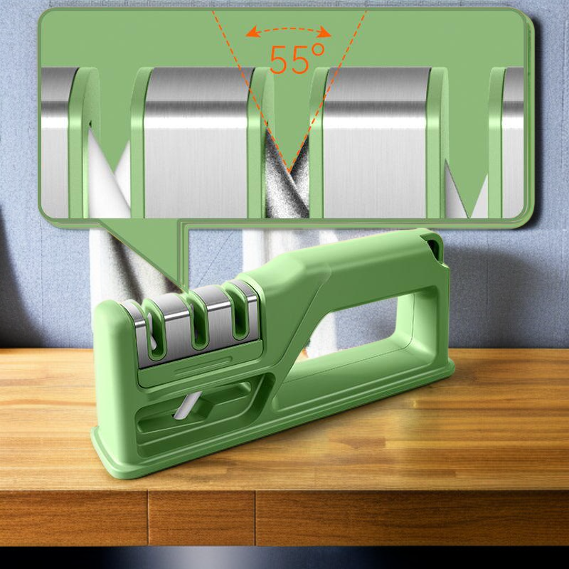 Praktischer und langlebiger Haushalts-Edelstahl-Messerschärfer – Küchengerät mit Schleifstein