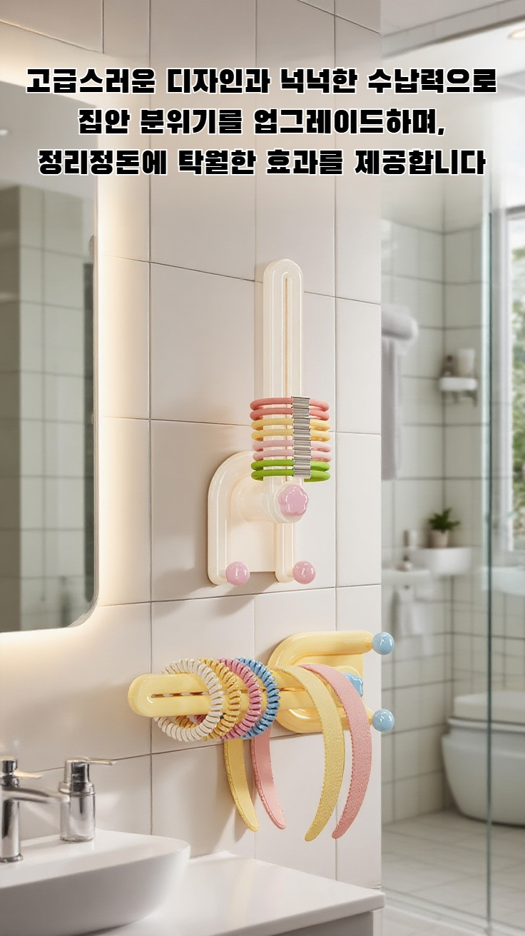 벽에 손상 없이 설치된 수납 선반