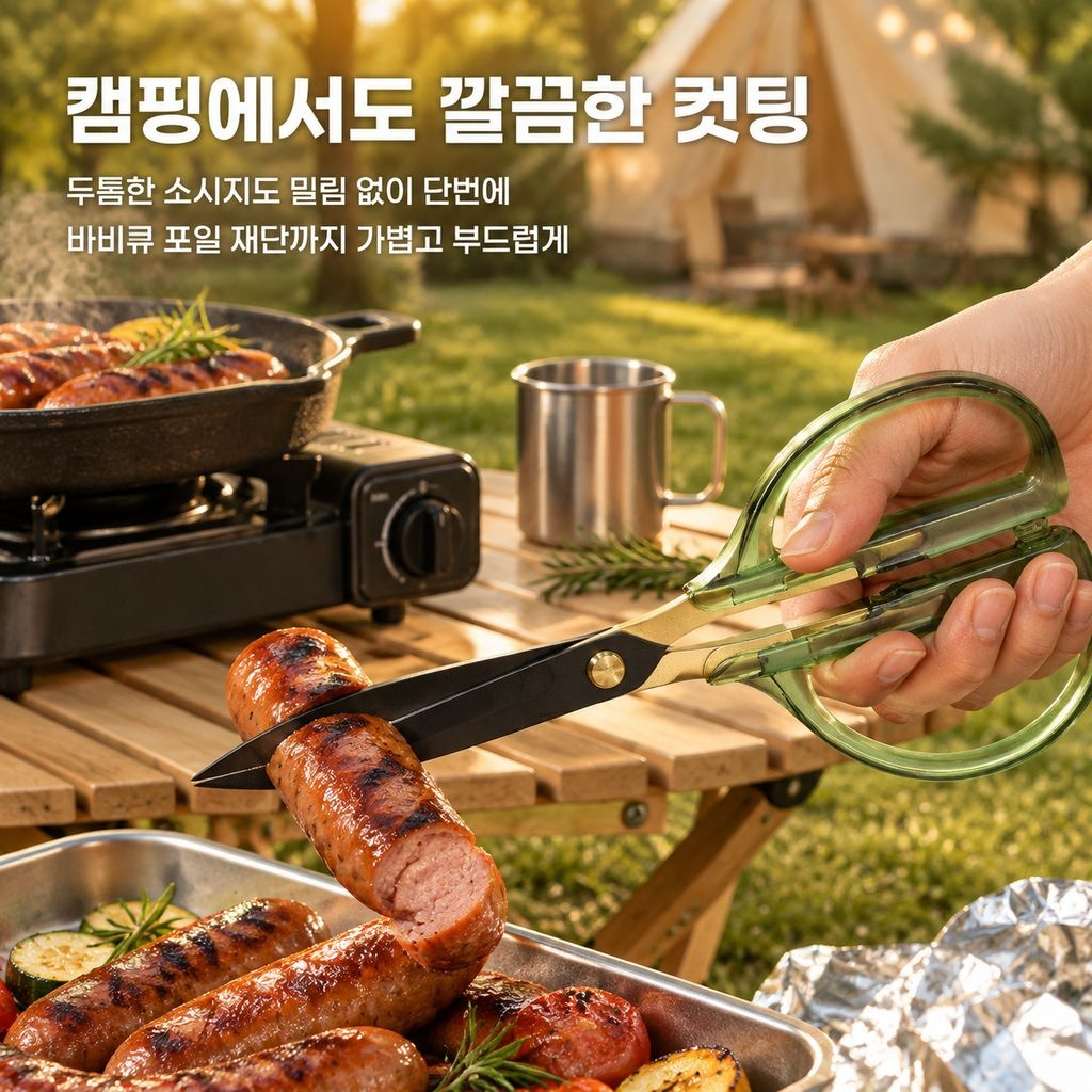 블랙 티타늄 스테인리스 주방가위 아크릴 핸들 다기능 해물가위 바비큐 야채가위