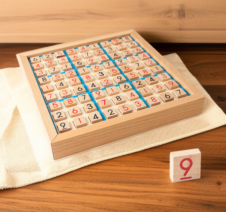 Estetyczne opakowanie drewnianej planszy sudoku