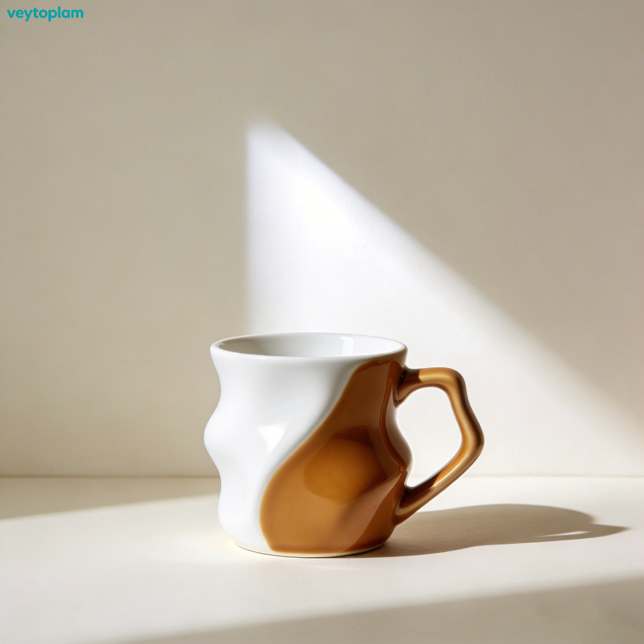 Stilvoller Retro-Becher auf Holztisch