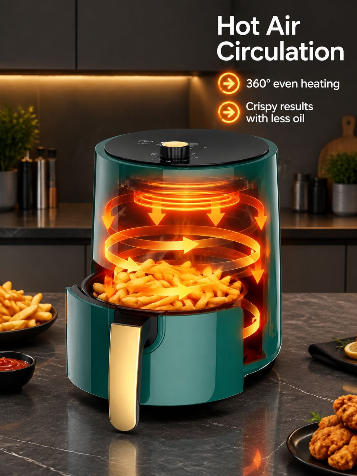 Versatile air fryer control panel with easy-to-use settings
