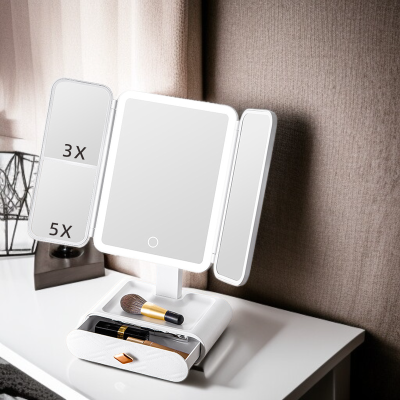 조명이 있는 LED 스마트 데스크탑 화장 거울