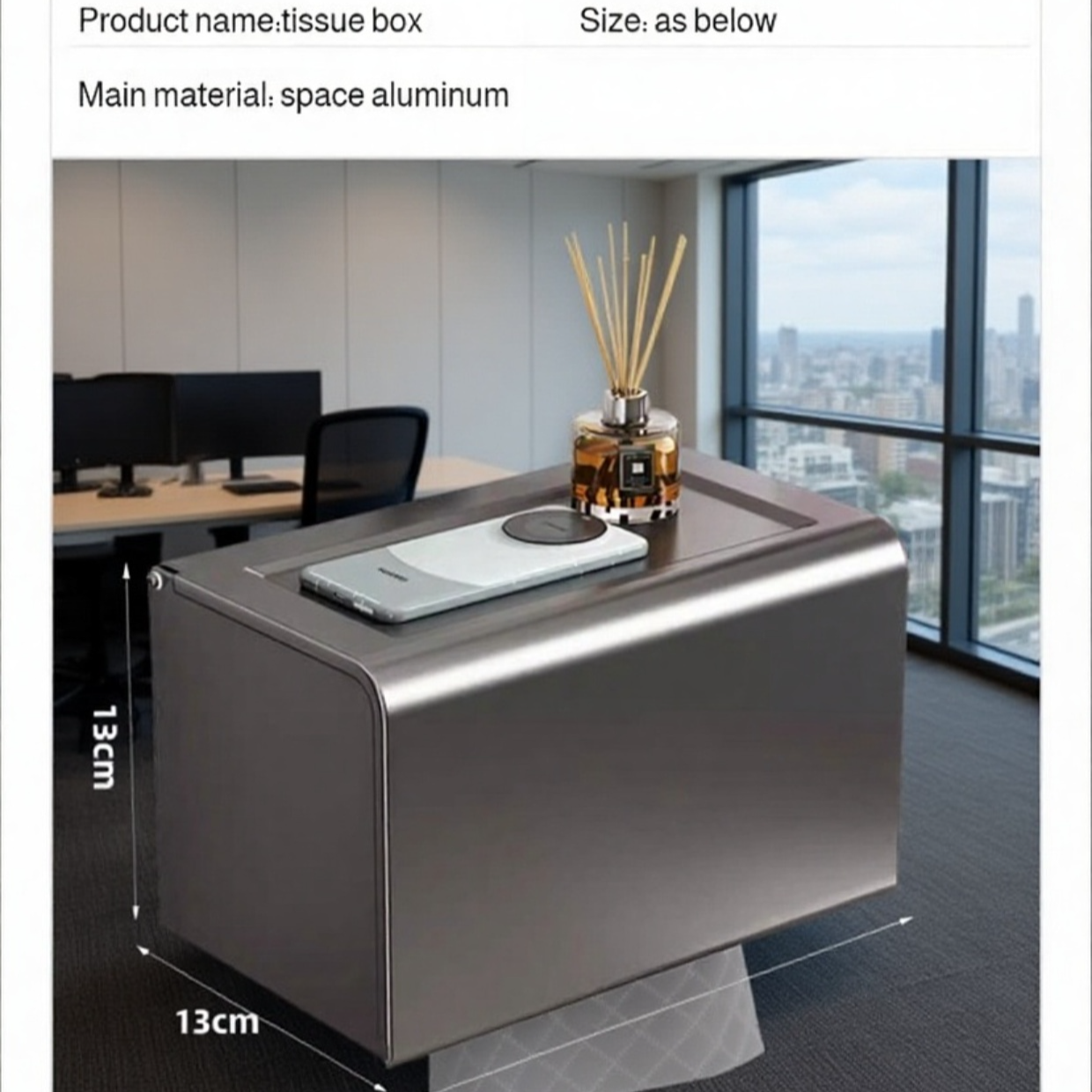 Waterproof Space Aluminum Toilet Paper Holder with Shelf