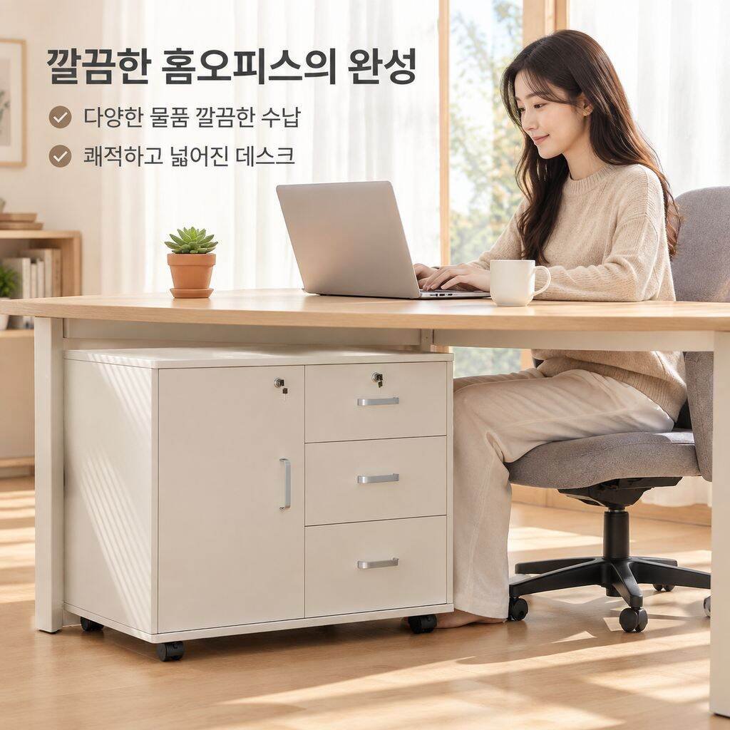 잠금 서랍 바퀴 프린터 수납장 사무실 책상 아래 서류 캐비닛