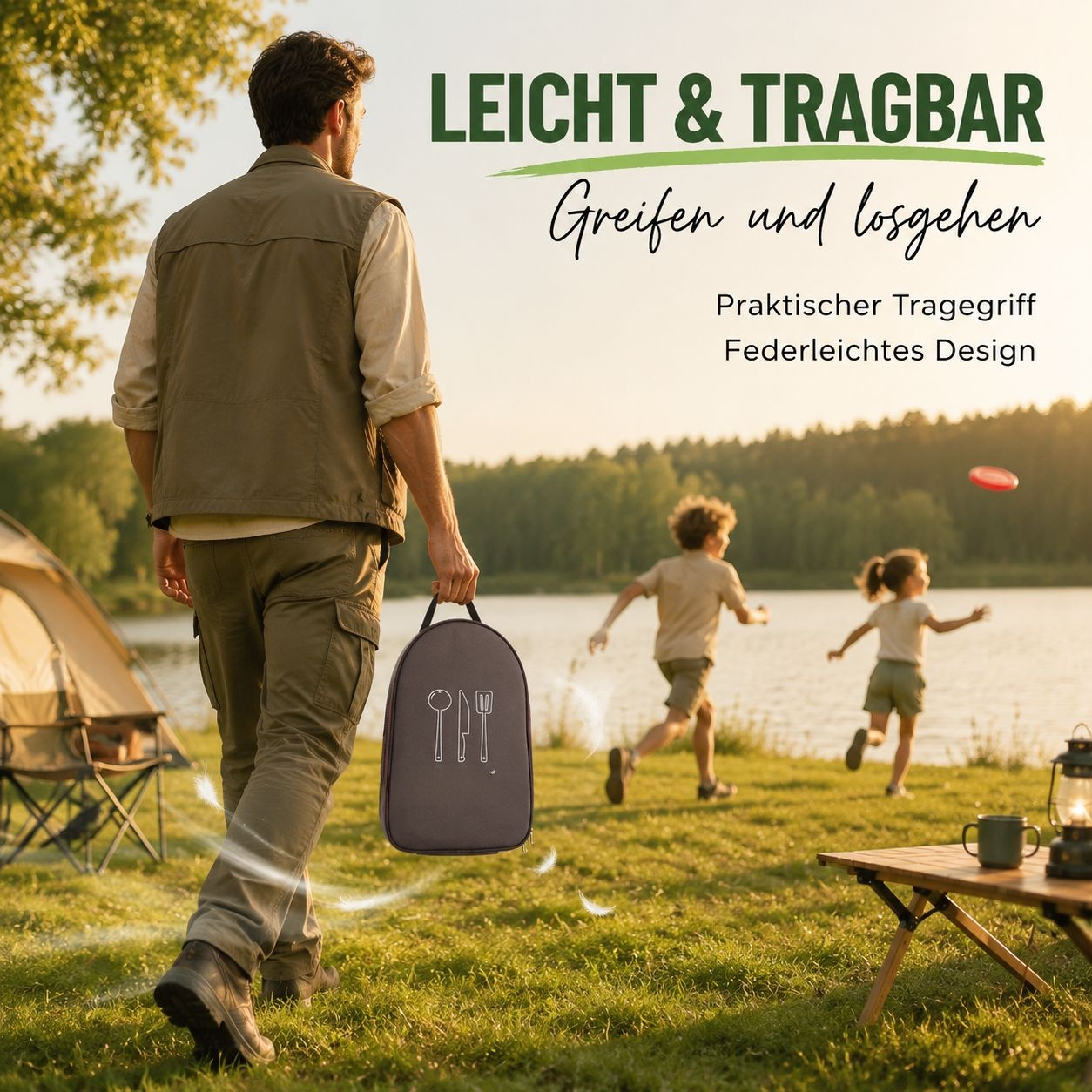 Multifunktionale Reisebesteck Aufbewahrungstasche Camping Grill Handtasche