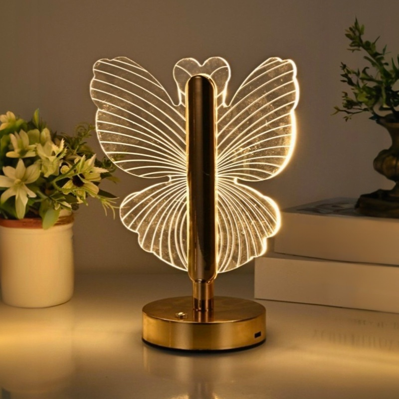 Lámpara de cabecera nórdica con forma de mariposa creativa