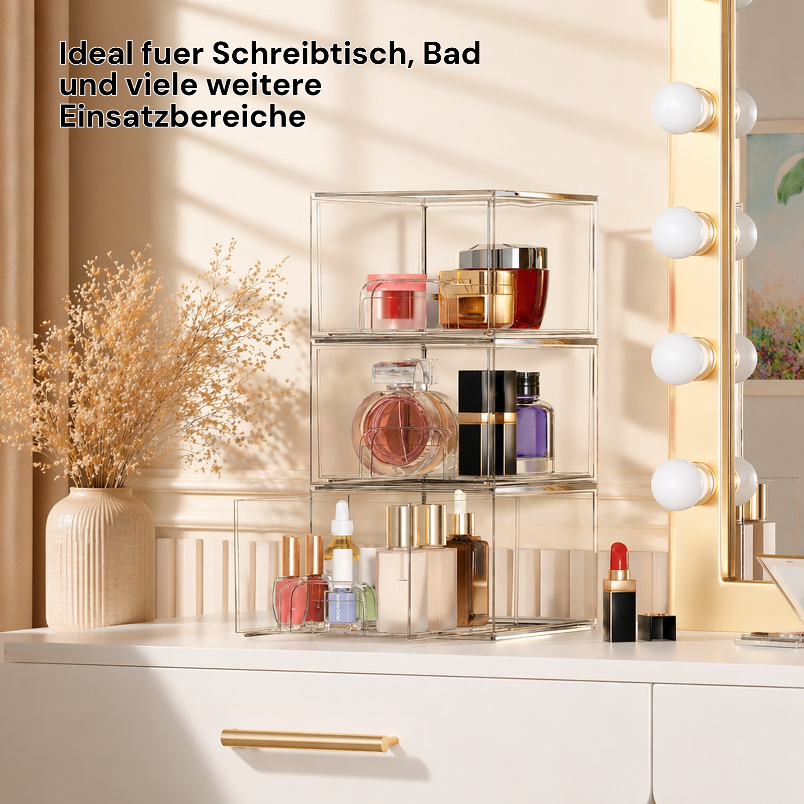 Stapelbare Aufbewahrungsbox für Make-up