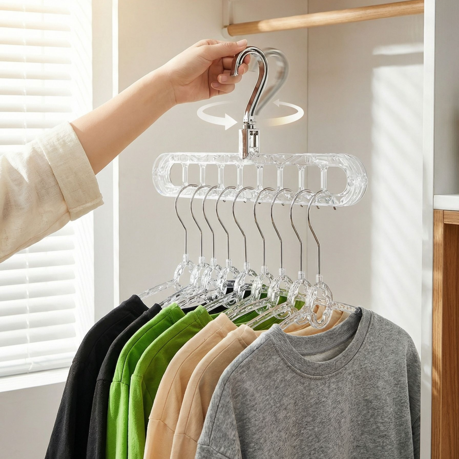 Kleiderbügel mit innovativem Design und neun Löchern