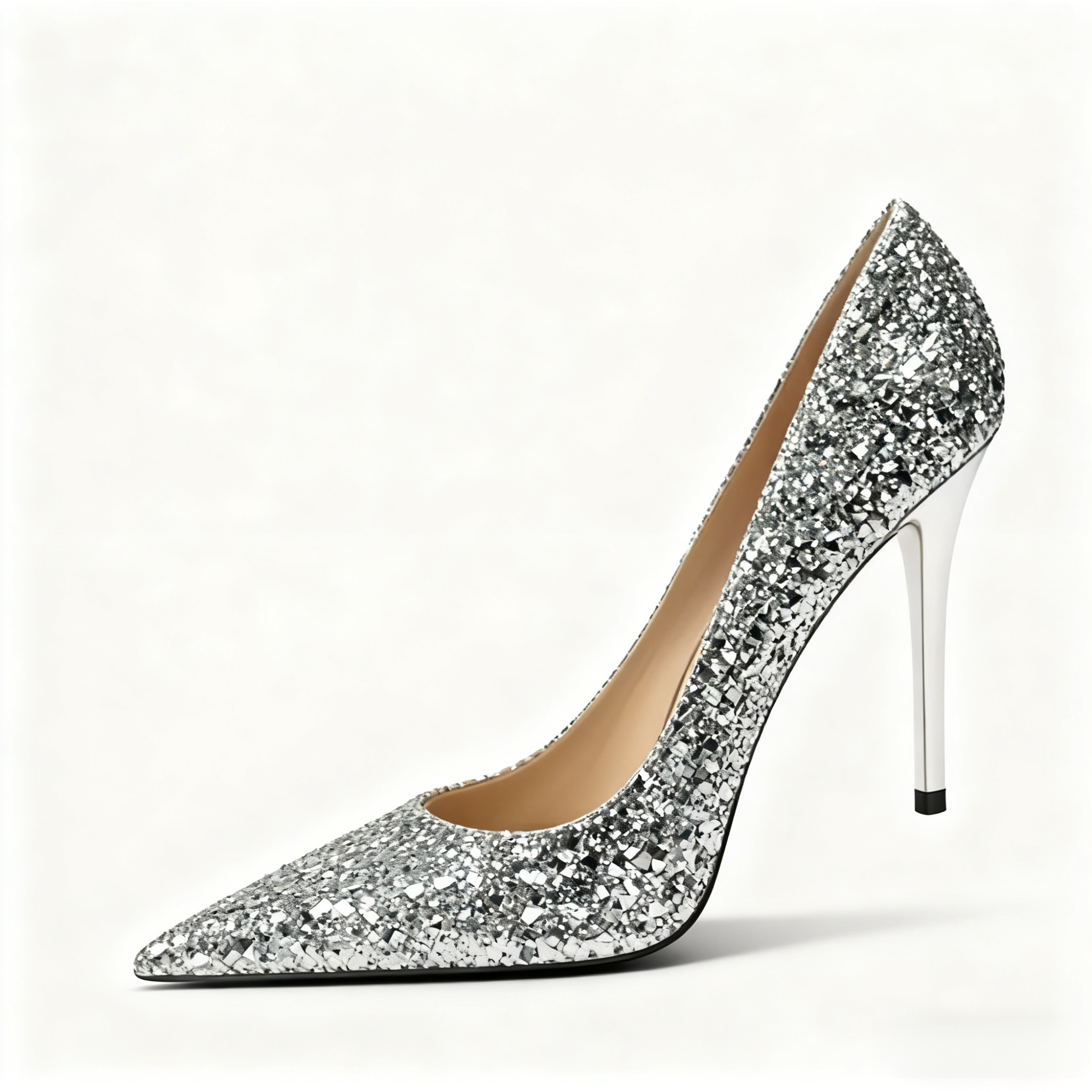 高級ラムスキンクリスタルハイヒール