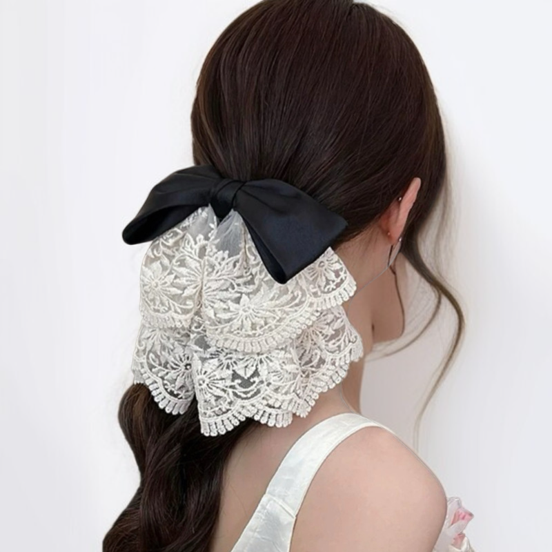 蕾絲蝴蝶結馬尾髮夾多色選擇