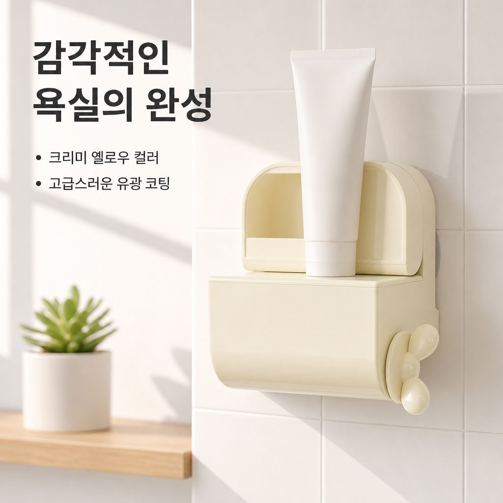 신형 벽걸이 치약 디스펜서 및 치약 정리대