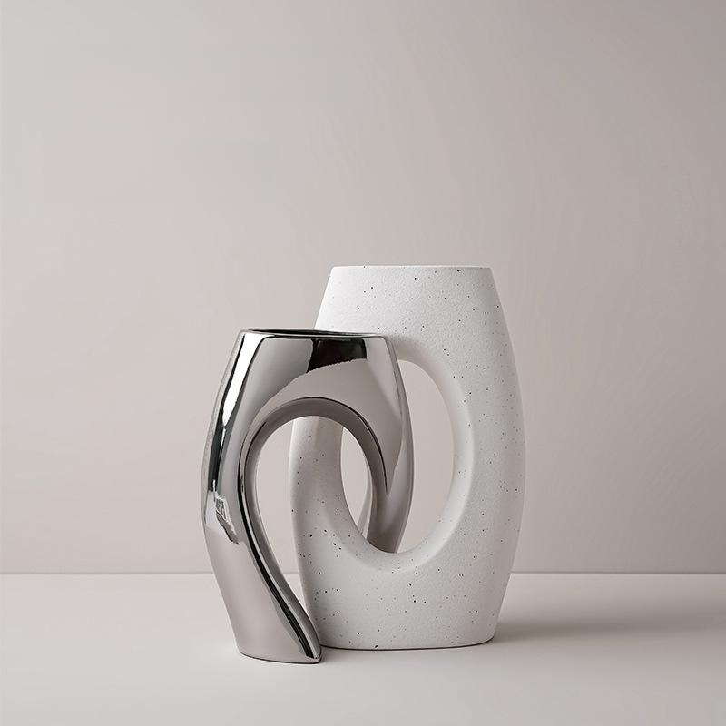 흰색 꽃병 예술 작품