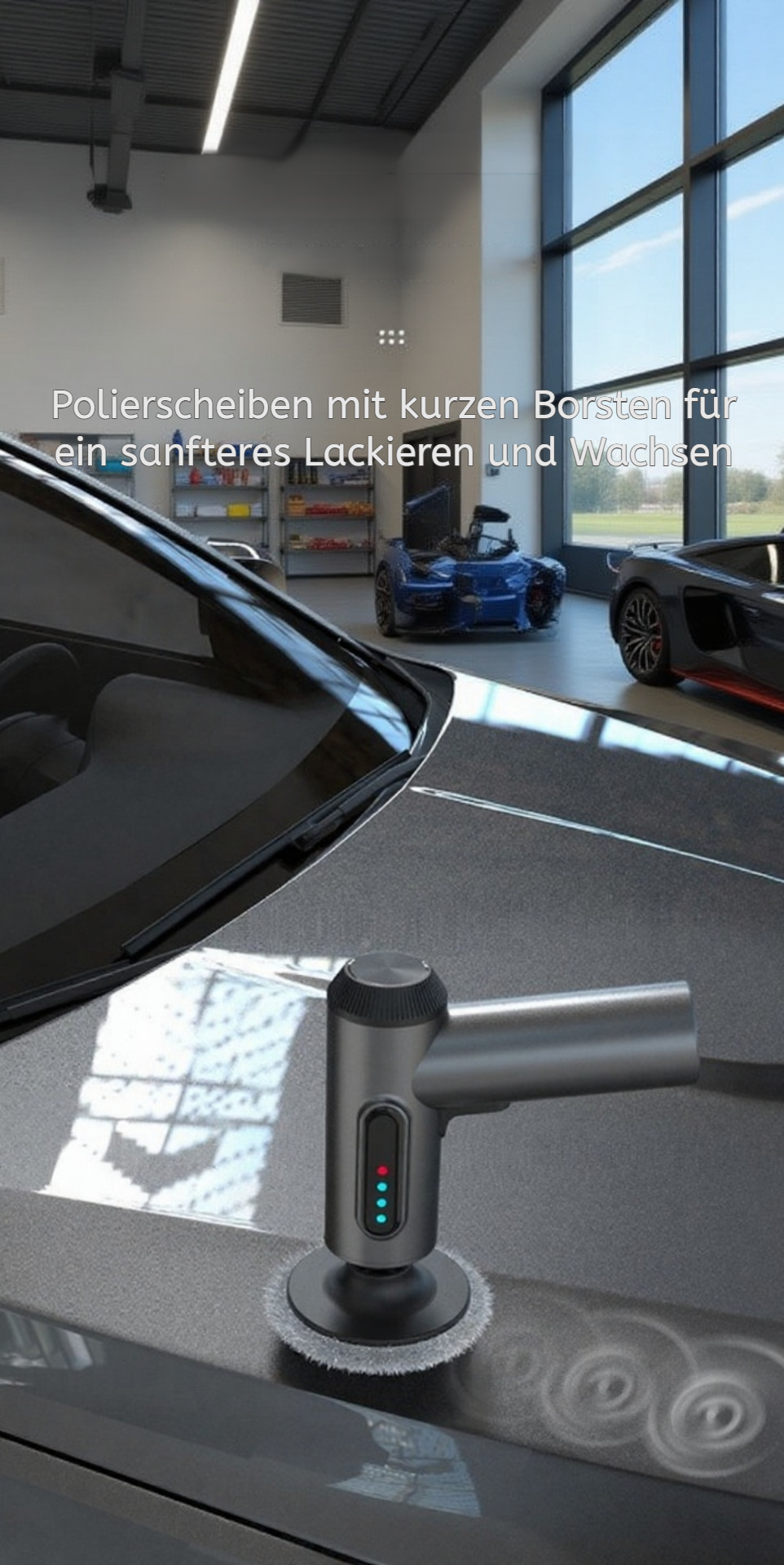 Leistungsstarke Akku-Poliermaschine für Autos