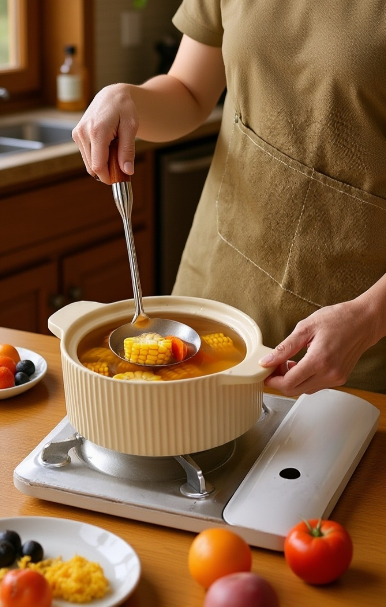 프리미엄 주방도구 로즈우드 스테인리스 주걱 디테일