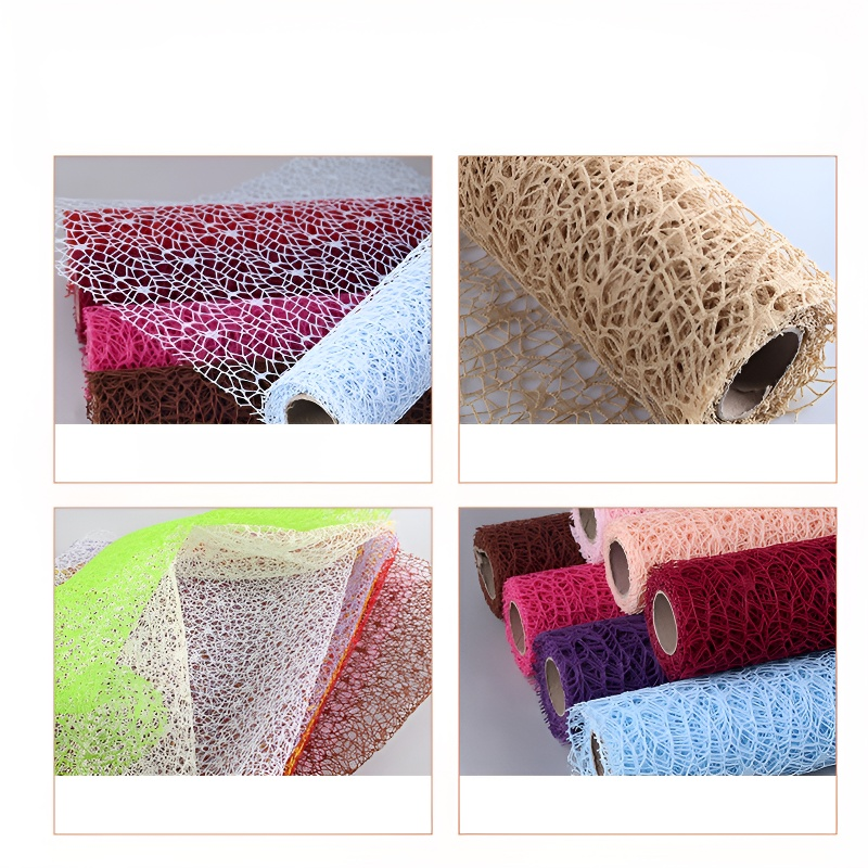 กระดาษตาข่ายโครงกระดูกลายแจ็คการ์ด สำหรับห่อดอกไม้และตกแต่งงานปาร์ตี้